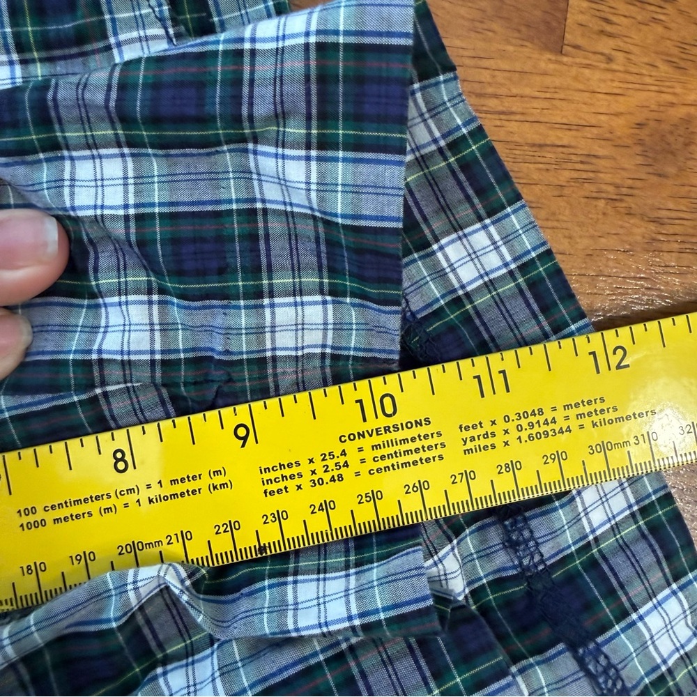 Polo Ralph Lauren Plaid Shorts Mens 33 Blue Green Tartan Bleeker Chino Bradburry - Picture 9 of 12